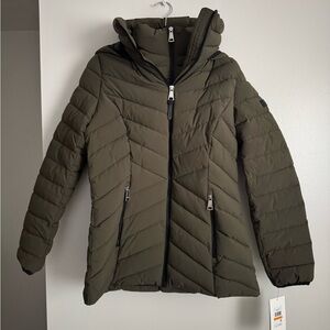 DKNY Women's Olive Quilted Jacket